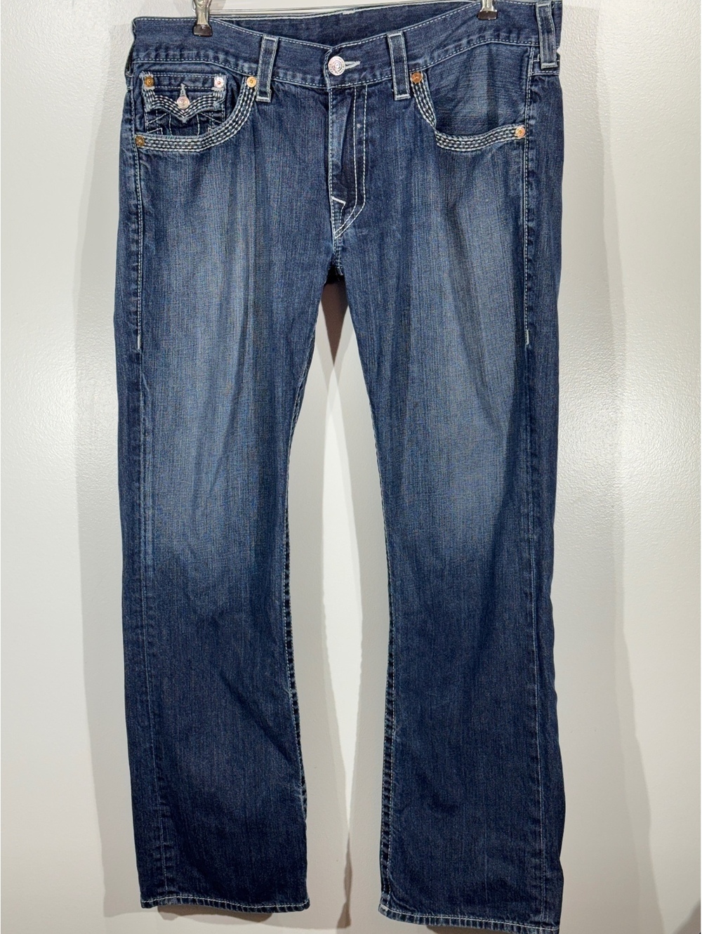 True Religion Brand Jeans Blue Straight Leg Jeans Size 38